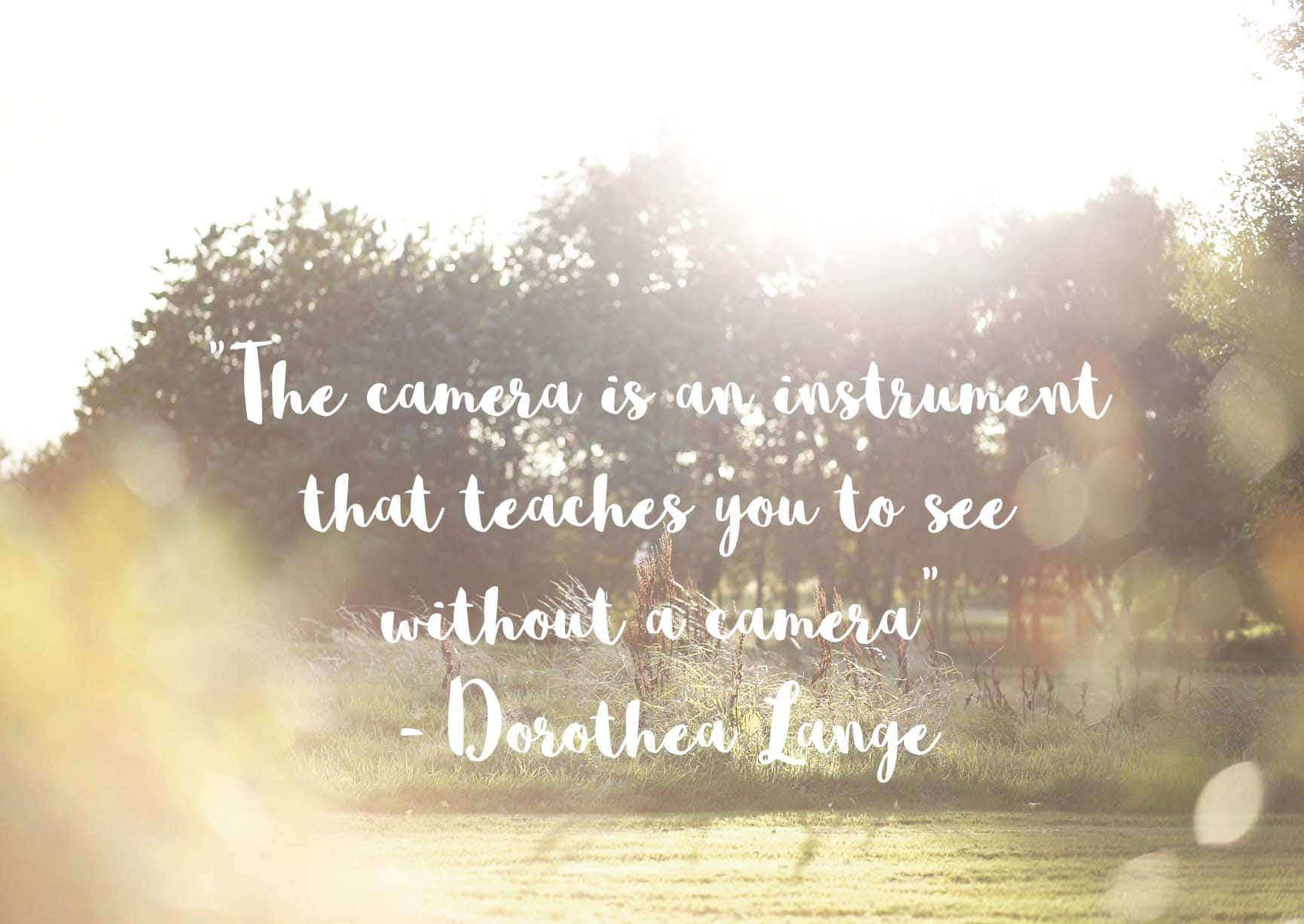 Dorothea Lange Quote. Photo by Fotomaki Photography