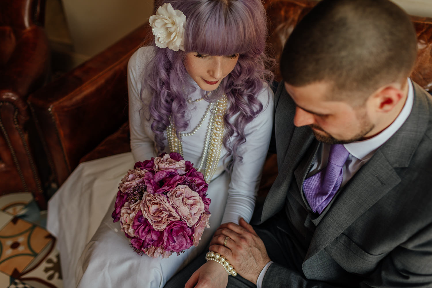 alternative bride purple hair