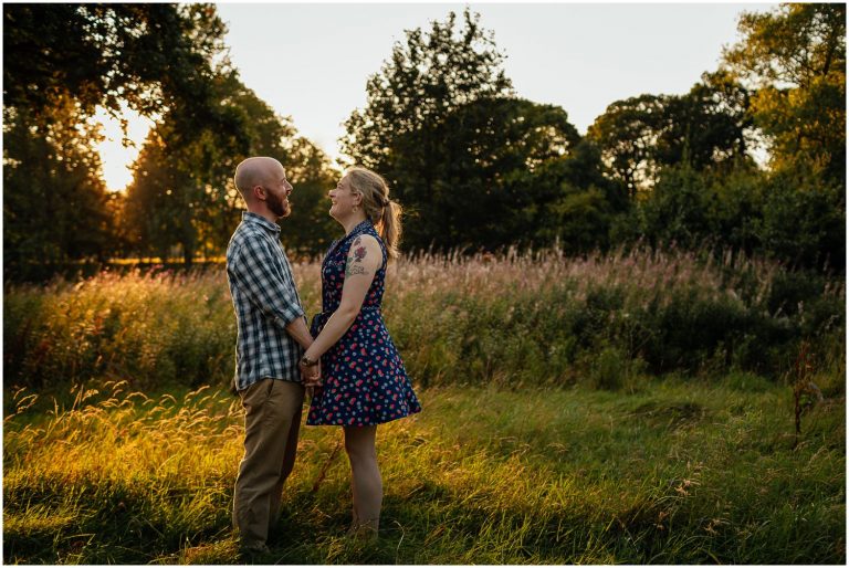 Glasgow engagement shoot golden hour west end